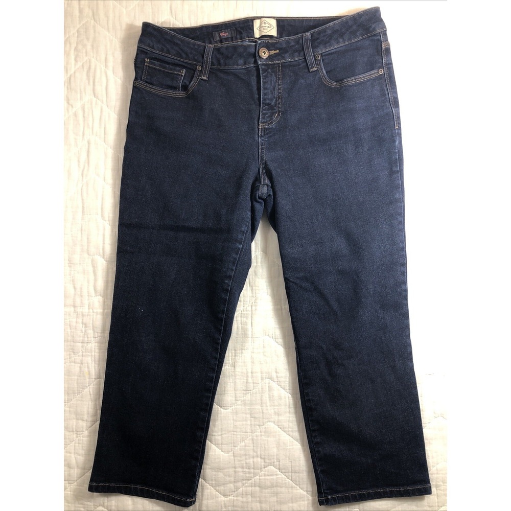 St John's Bay Jeans Women's Size 10 Denim Blue Crop Ankle Capri Straight 33x21.5